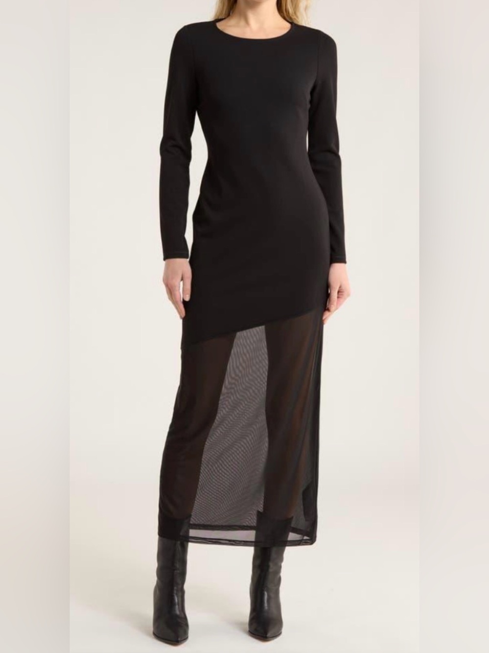 rag & bone Black Long-Sleeve Sheath Dress